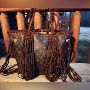 Authentic Louis Vuitton Outwest custom bag Neverfull mm tote